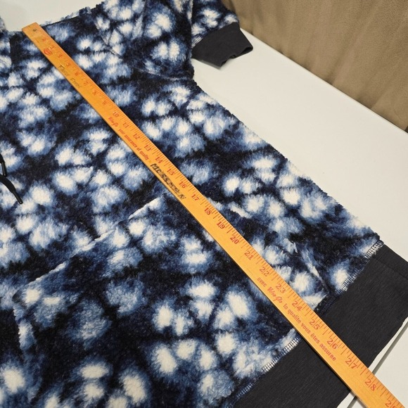 Outerknown Hoodie Mens Medium Blue Tie‎ Dye Fleece Pullover Kangaroo Pocket - Picture 12 of 13